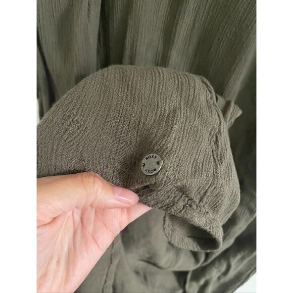 Roxy Dress Women’s Large Mini Beach Olive Green Sleeveless Relaxed Fit Surf - Picture 8 of 11